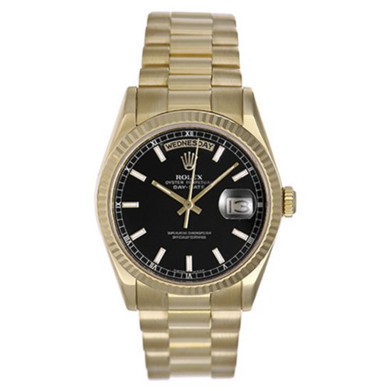 Rolex Day-Date 118238.9 36 mm Noir Montre Homme