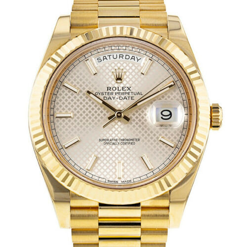 Rolex Day-Date 228238 40 mm Argent Motif Diagonal Montre Homme – Image 2