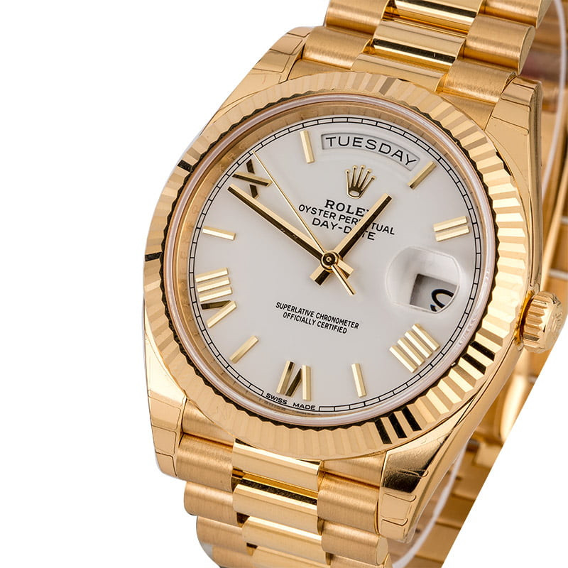 Rolex Day-Date 228238 40 mm Blanc Montre Homme – Image 2