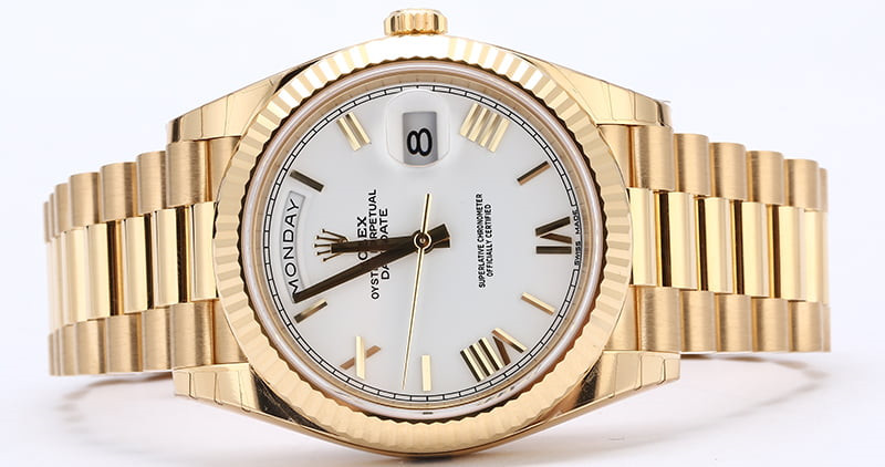 Rolex Day-Date 228238 40 mm Blanc Montre Homme – Image 3