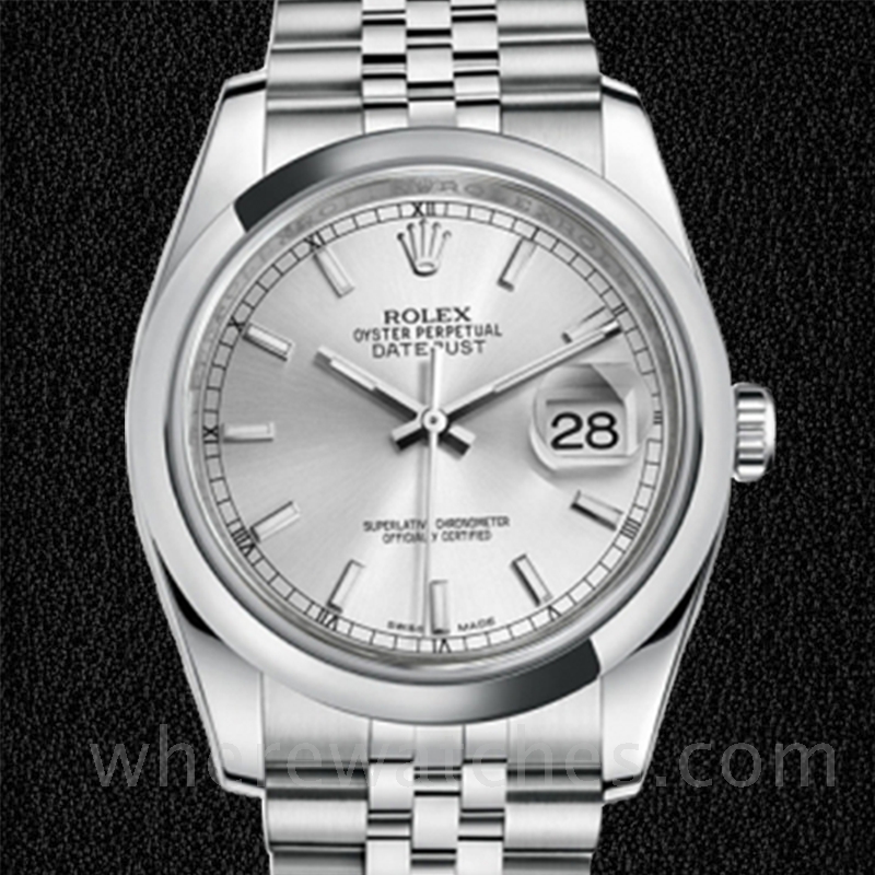 Rolex Datejust 116200SSJ Pour des hommes 36mm Cadran Argent Automatique