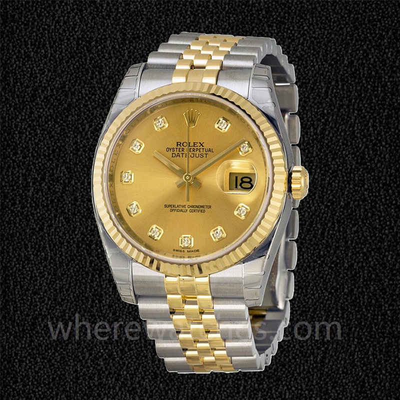 Rolex Datejust 116233-CDJ Pour des hommes 36mm Cadran Champagne Bracelet – Image 2