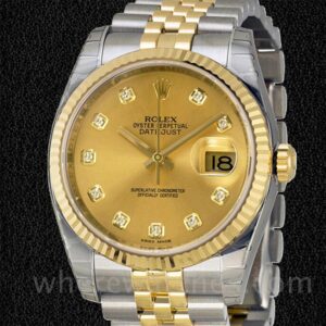 Rolex Datejust 116233-CDJ Pour des hommes 36mm Cadran Champagne Bracelet