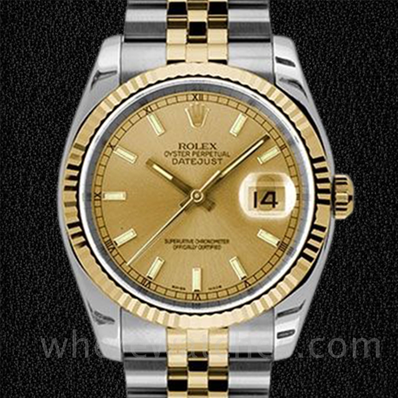 Rolex Datejust 116233-CSJ Pour des hommes 36mm Cadran Champagne Bracelet