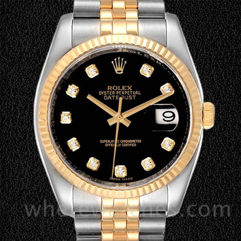 Rolex Datejust 116233BKDJ Pour des hommes Argenté Bracelet