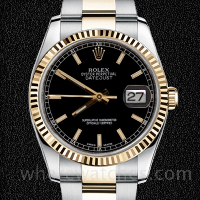 Rolex Datejust Pour des hommes 116233BKSO Cadran Noir Automatique