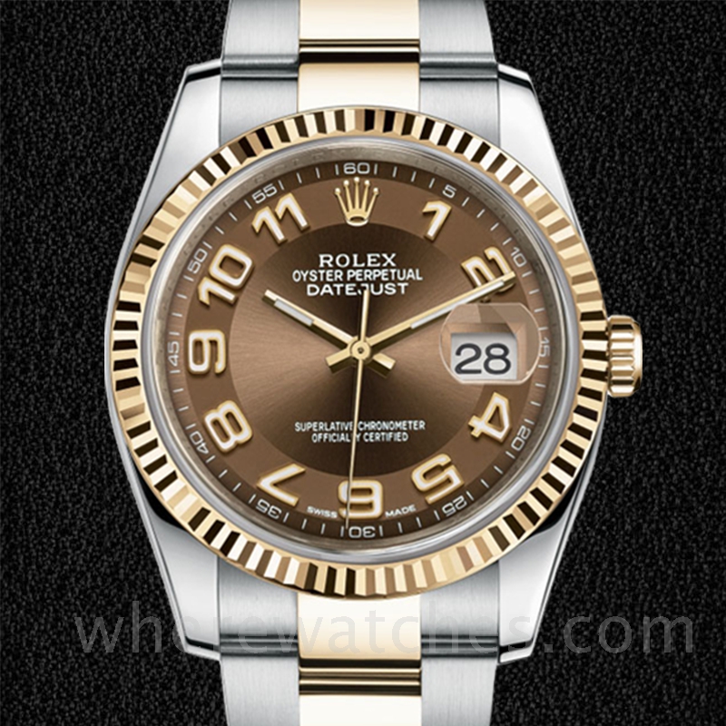 Rolex Datejust 116233BRAO Pour des hommes Automatique Oysterlock Cadran Marron