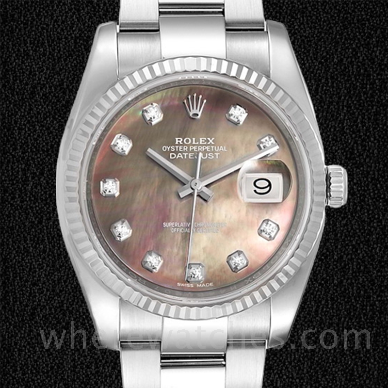 Rolex Datejust Pour des hommes 116234BKMDO Cadran en nacre 36mm Oysterlock