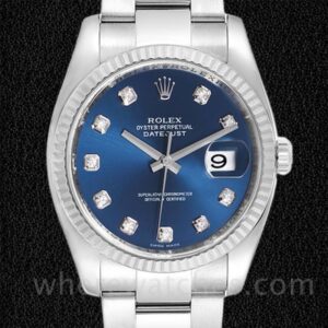 Rolex Datejust 116234BLDO Pour des hommes Cadran bleu Argenté