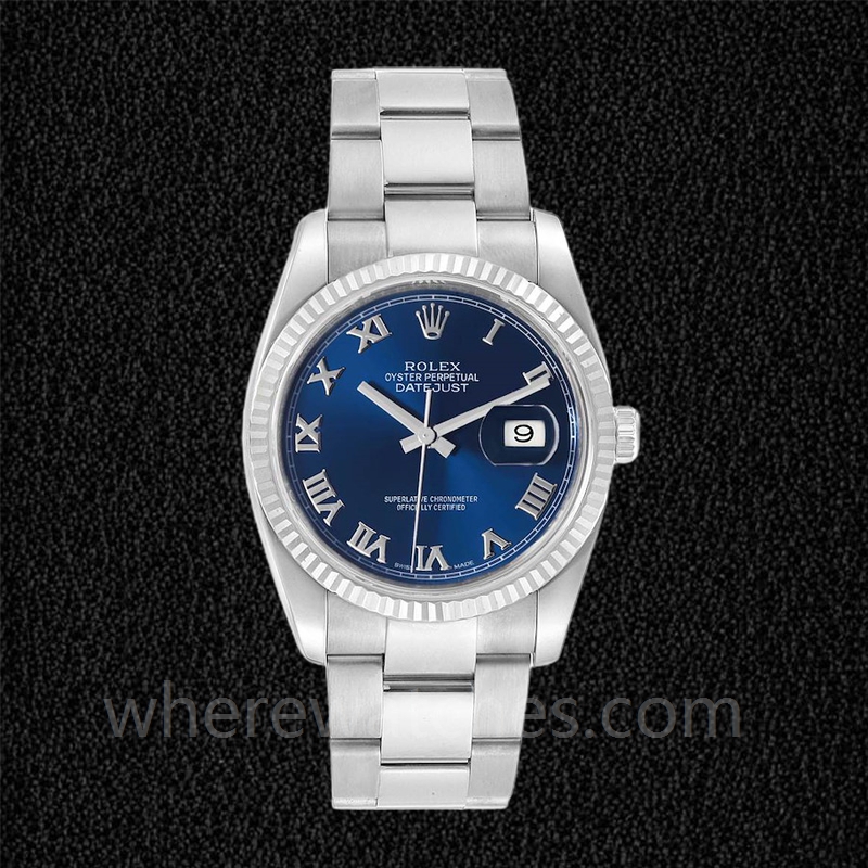 Rolex Datejust Pour des hommes 116234BLRO Argenté Oysterlock – Image 2