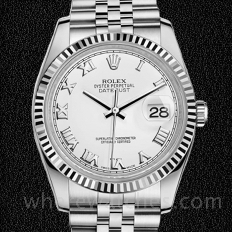 Rolex Datejust 116234WRJ Pour des hommes Cadran Blanc Automatique