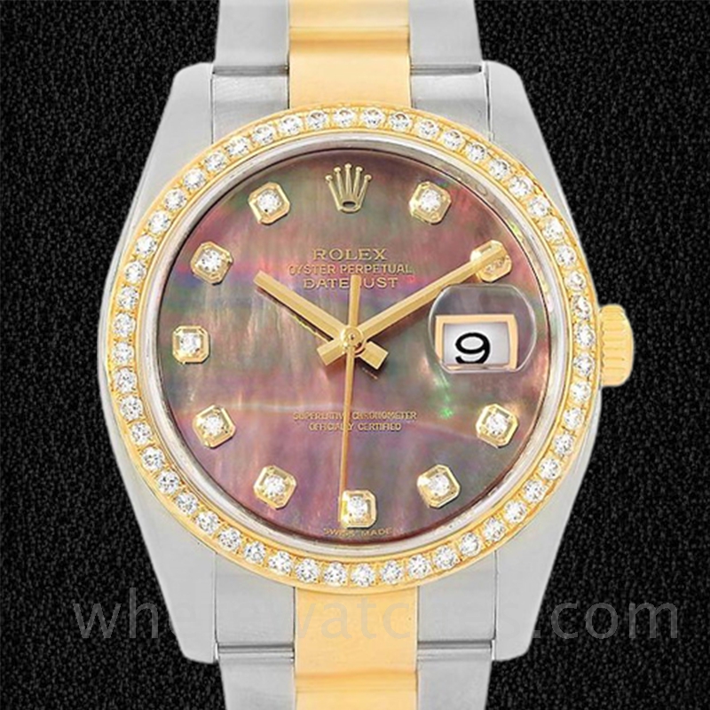 Rolex Datejust Pour des hommes 116243BKMDO Nacre Argenté