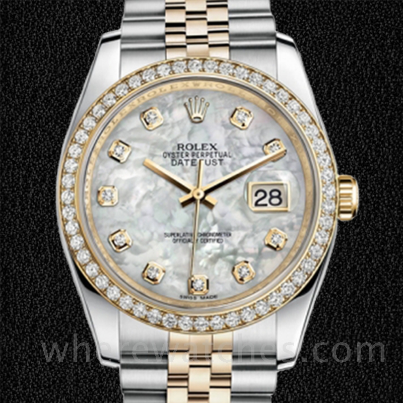 Rolex Datejust 116243MDJ Pour des hommes Argenté 36mm Bracelet