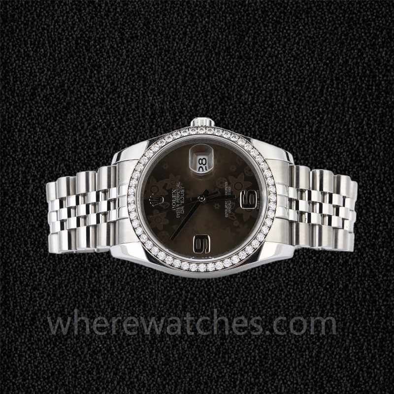 Rolex Datejust Pour des hommes 116244BFAJ Bracelet Argenté Cadran fleuri en bronze – Image 3