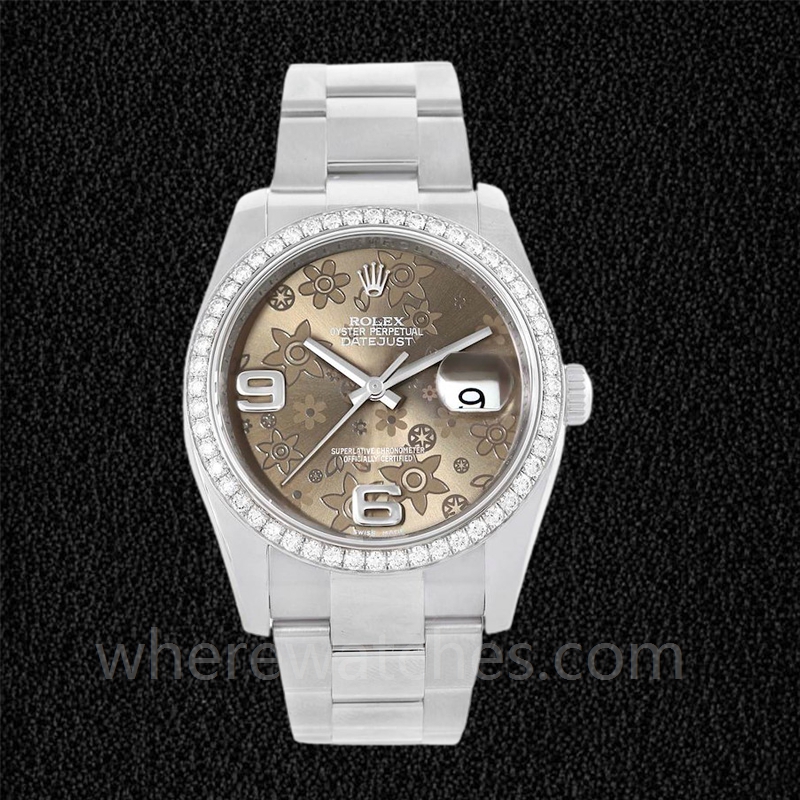 Rolex Datejust 116244BFAO Pour des hommes Automatique Cadran fleuri en bronze Argenté – Image 2
