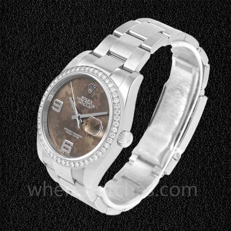 Rolex Datejust 116244BFAO Pour des hommes Automatique Cadran fleuri en bronze Argenté – Image 3