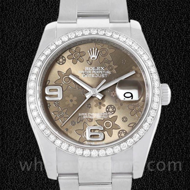 Rolex Datejust 116244BFAO Pour des hommes Automatique Cadran fleuri en bronze Argenté