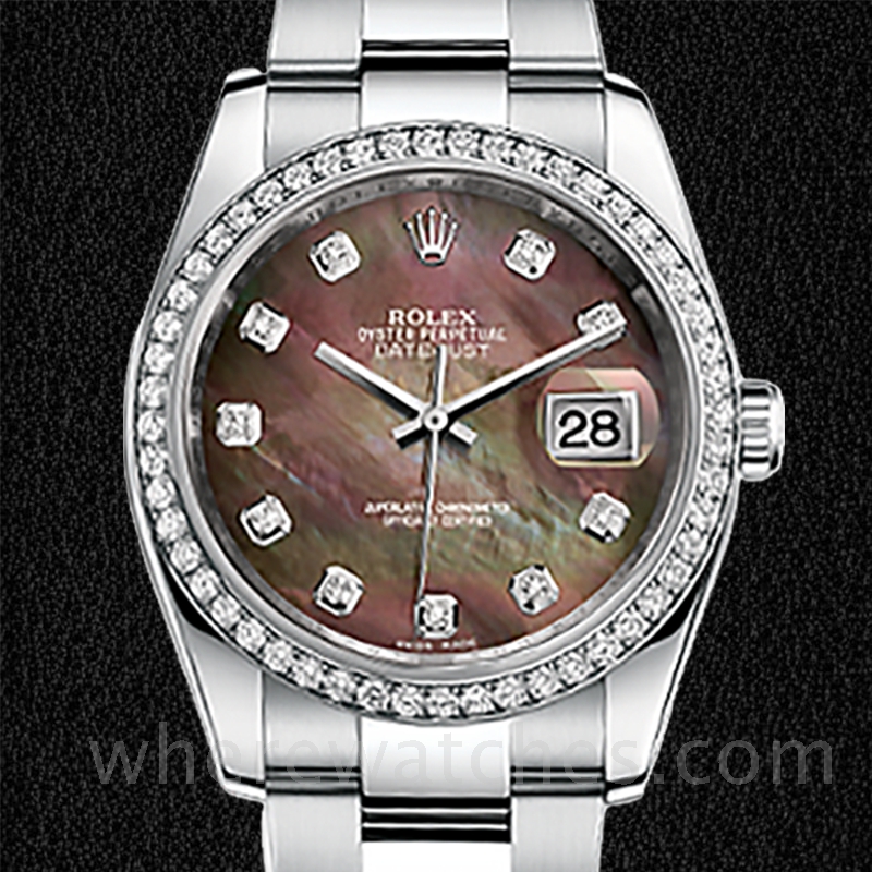 Rolex Datejust Pour des hommes 116244BKMDO Automatique Nacre Oysterlock