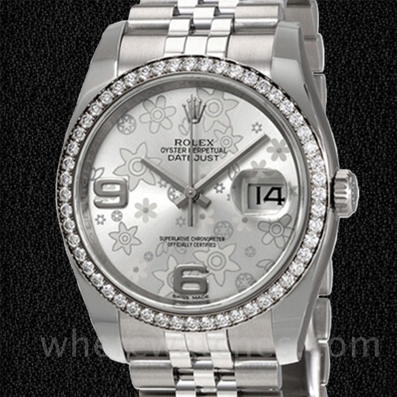 Rolex Datejust Pour des hommes 116244SFAJ Automatique Cadran fleuri argenté
