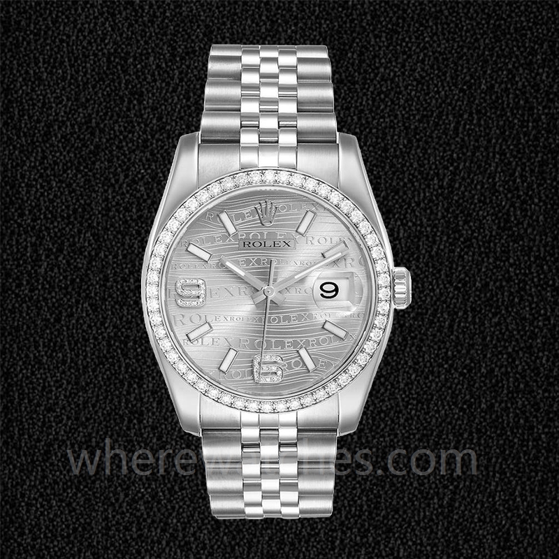 Rolex Datejust 116244SWDAJ Pour des hommes Argenté Cadran Vague d'Argent – Image 2