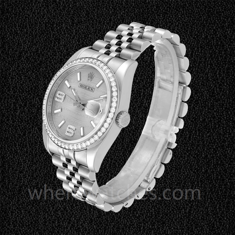 Rolex Datejust 116244SWDAJ Pour des hommes Argenté Cadran Vague d'Argent – Image 3