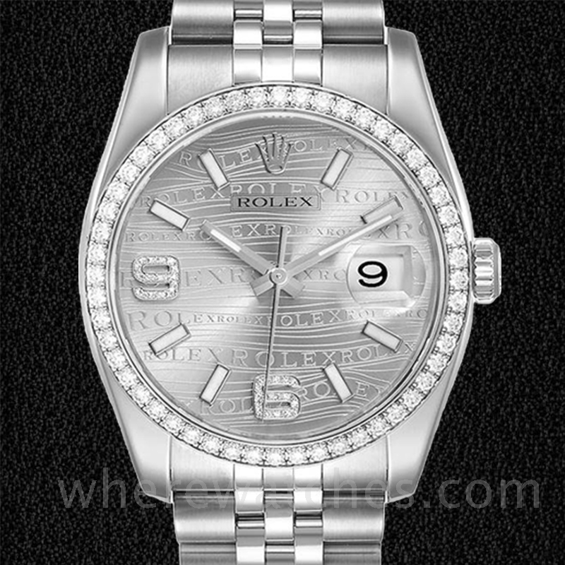 Rolex Datejust 116244SWDAJ Pour des hommes Argenté Cadran Vague d'Argent