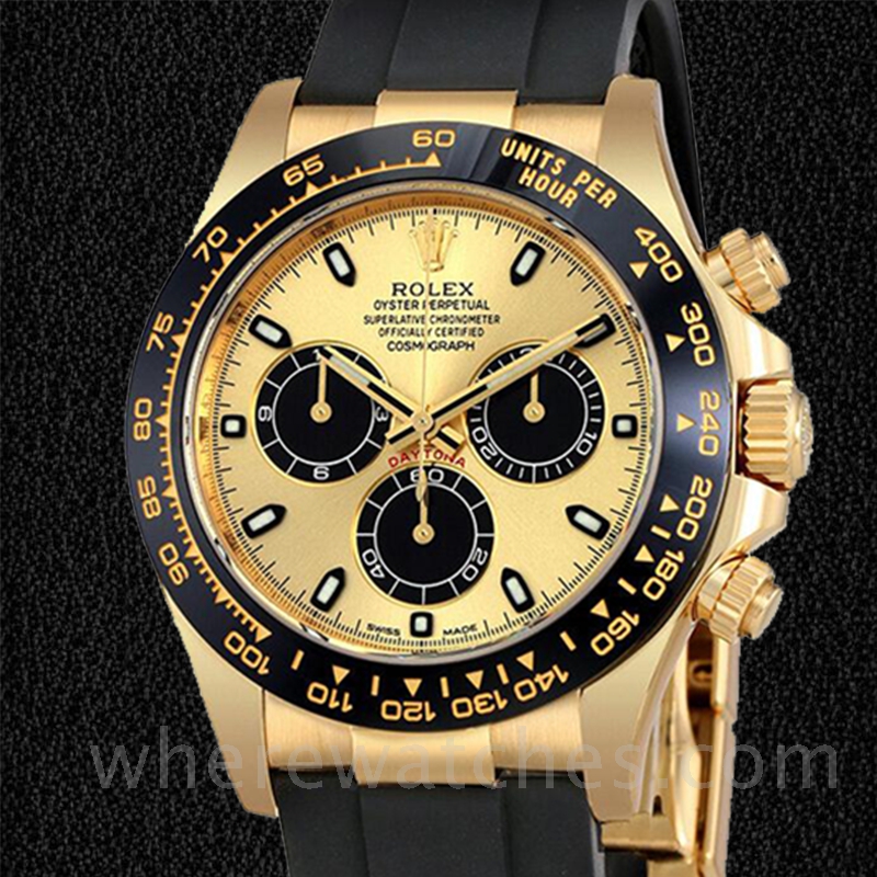 Rolex Daytona Pour des hommes 116518CBKSR Ton d'or élastique Automatique