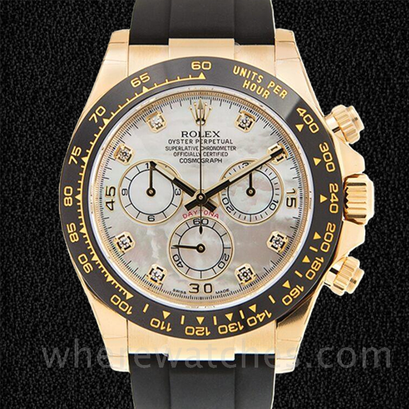Rolex Daytona 116518MDR Pour des hommes élastique Cadran en nacre Automatique