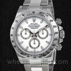 Rolex Daytona 116520-WSO Pour des hommes Cadran Blanc Argenté Automatique