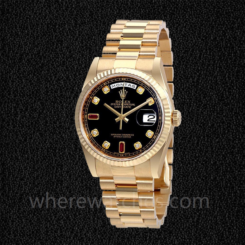 Rolex Day-Date Ladies 118238BKDRP 36mm Automatique Or jaune – Image 2