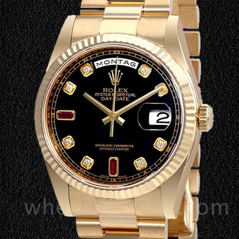 Rolex Day-Date Ladies 118238BKDRP 36mm Automatique Or jaune