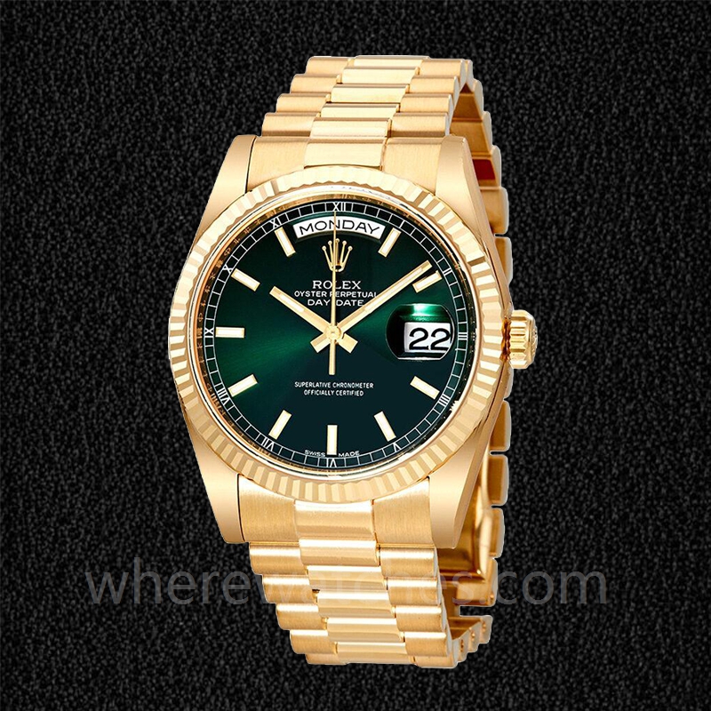 Rolex Day-Date Unisex 118238GNSP Cadran vert 36mm – Image 2