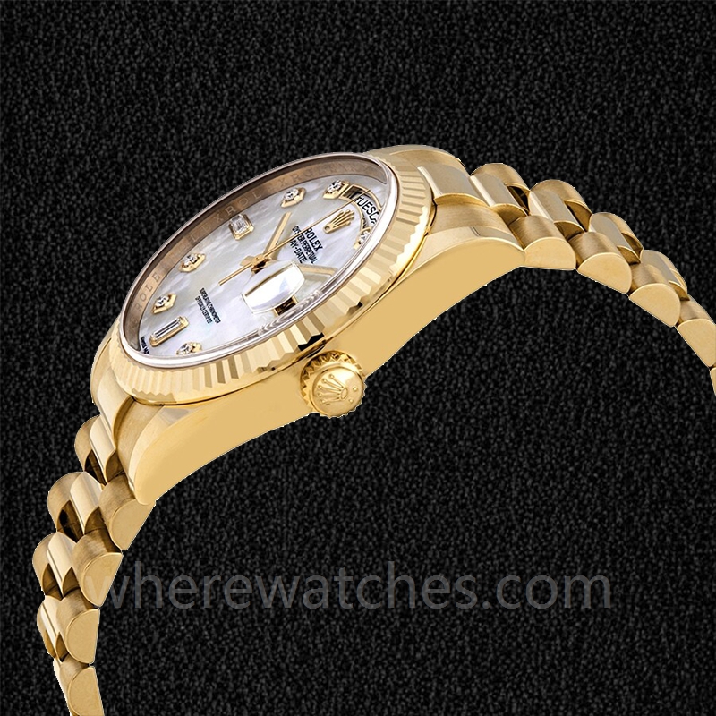 Rolex Day-Date 118238MDP Pour des hommes Bracelet Cadran Nacre Blanche 36mm – Image 3