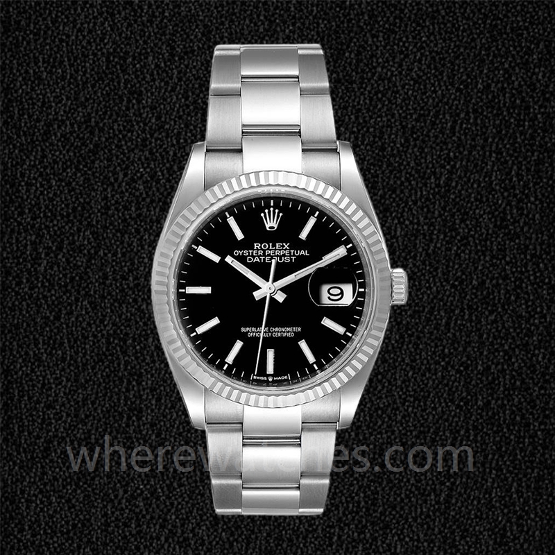 Rolex Datejust 126234BKSO Pour des hommes Argenté 36mm Oysterlock – Image 2