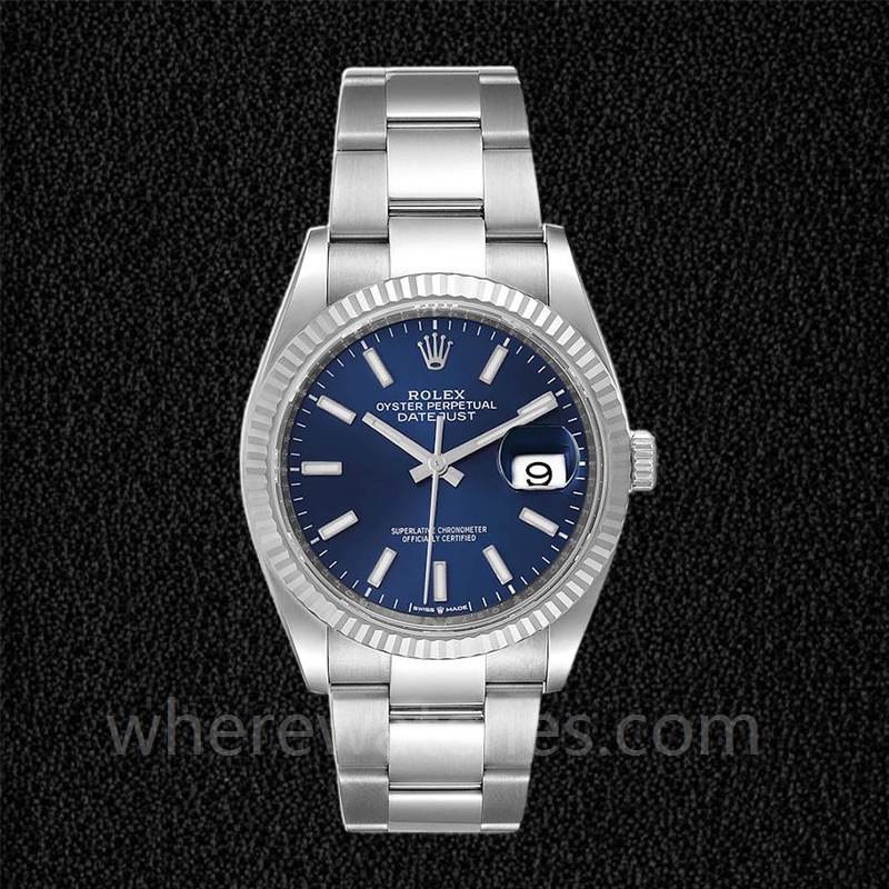 Rolex Datejust 126234BLSO Pour des hommes 36mm Oysterlock Argenté – Image 2