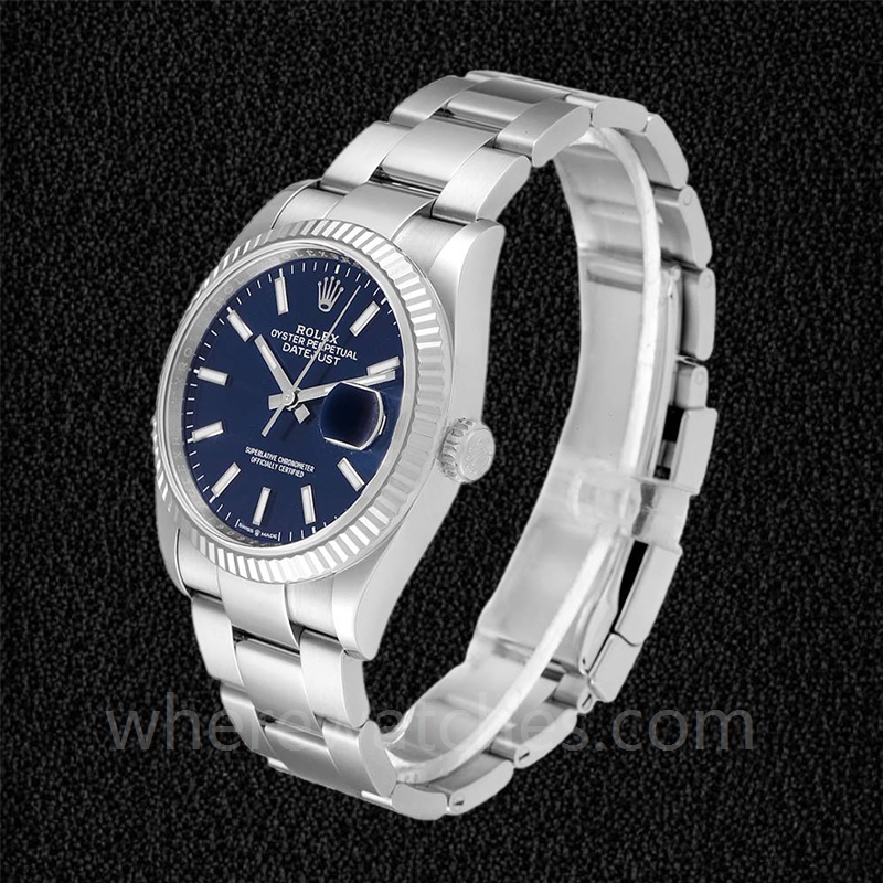 Rolex Datejust 126234BLSO Pour des hommes 36mm Oysterlock Argenté – Image 3