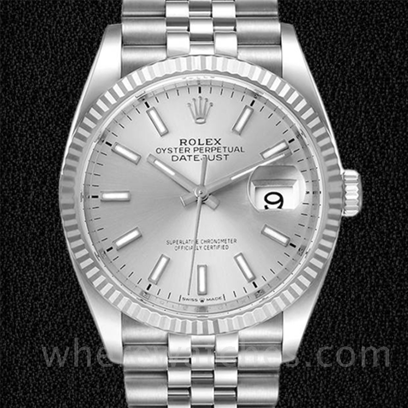 Rolex Datejust Pour des hommes 126234SSJ Bracelet Cadran Argent