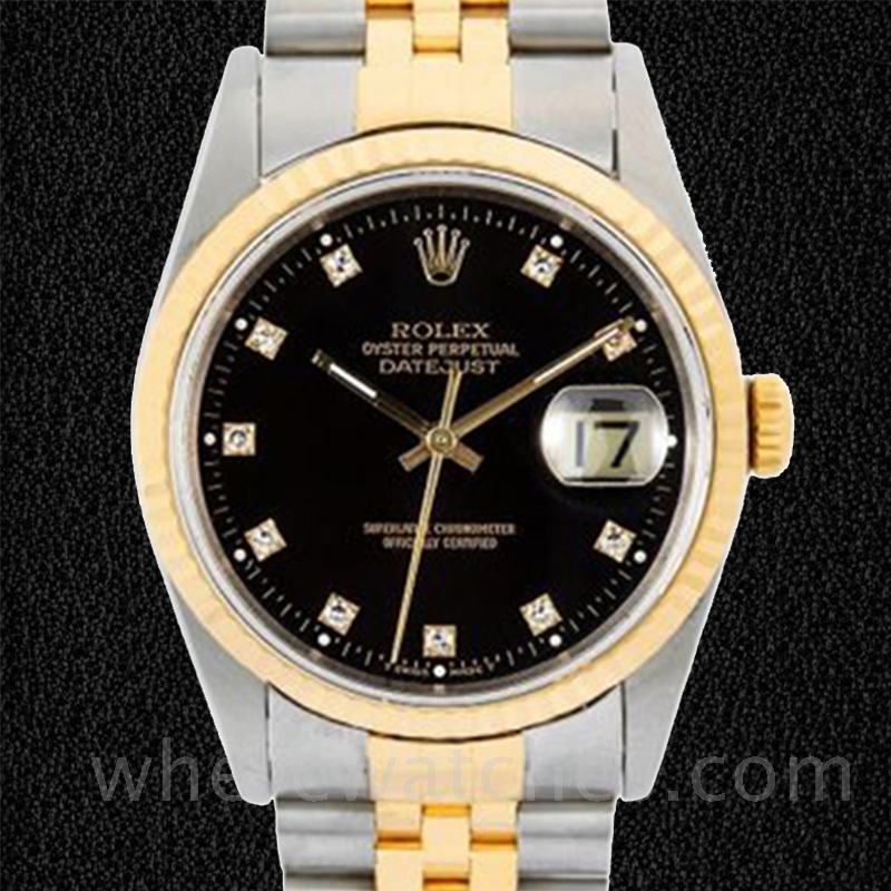 Rolex Datejust Pour des hommes 16233BKDJ Automatique 36mm Argenté