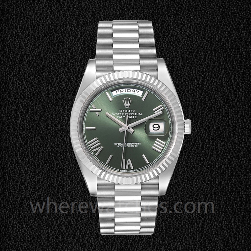 Rolex Day-Date 228239GNRP Pour des hommes 40mm Argenté – Image 2