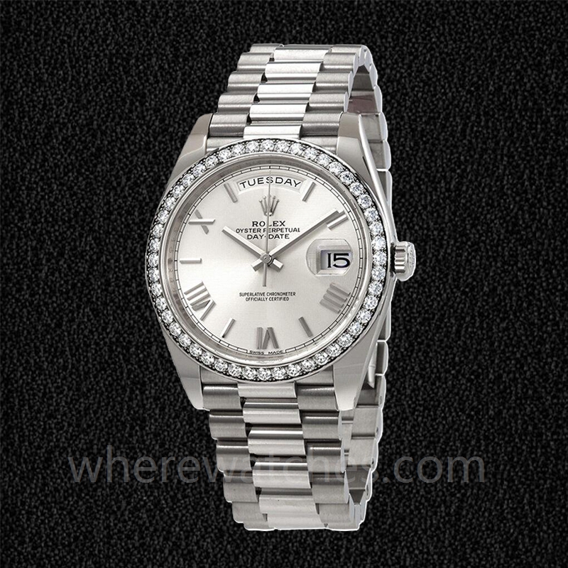 Rolex Day-Date 228349SRP Pour des hommes Argenté 40mm – Image 2