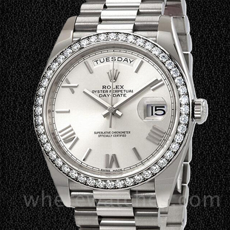 Rolex Day-Date 228349SRP Pour des hommes Argenté 40mm