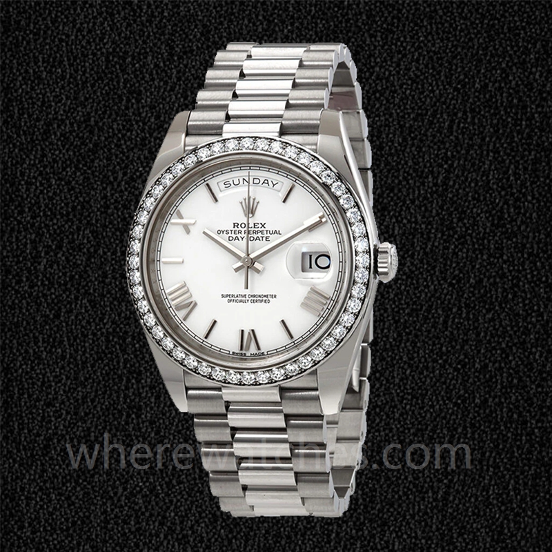 Rolex Day-Date 228349WRP Pour des hommes Argenté Cadran blanc – Image 2