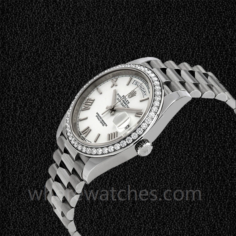 Rolex Day-Date 228349WRP Pour des hommes Argenté Cadran blanc – Image 3