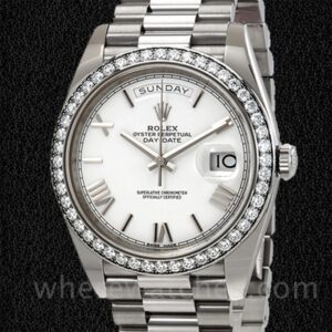Rolex Day-Date 228349WRP Pour des hommes Argenté Cadran blanc