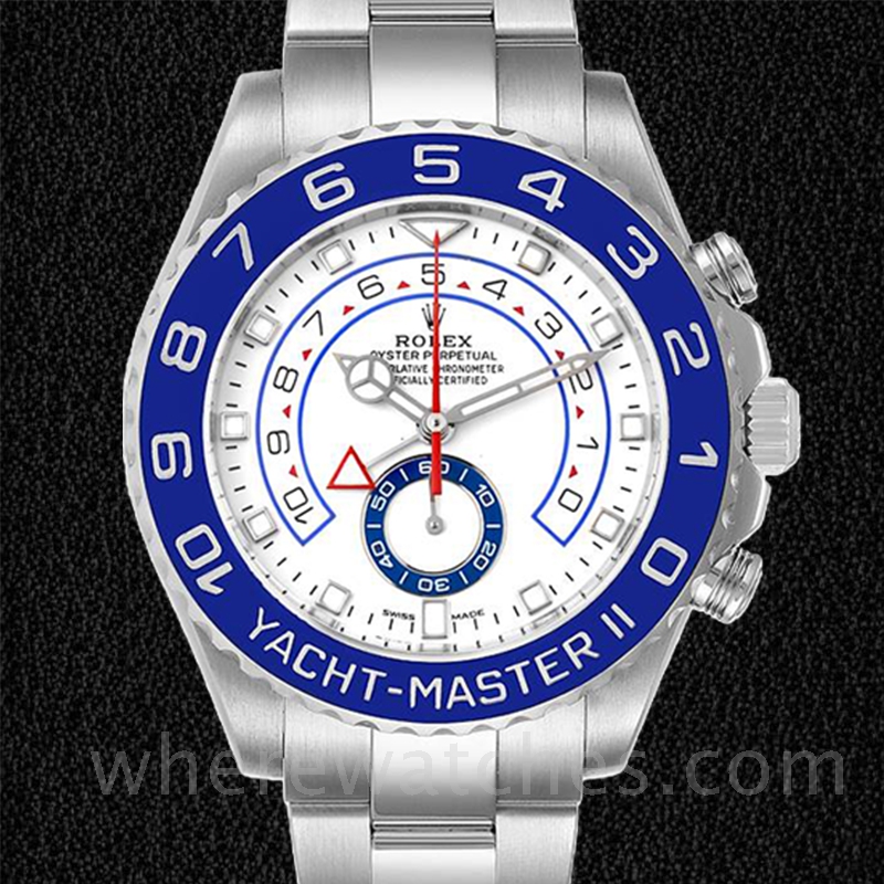 Rolex Yacht Master II Pour des hommes 116680-0002 Bracelet Automatique Argenté