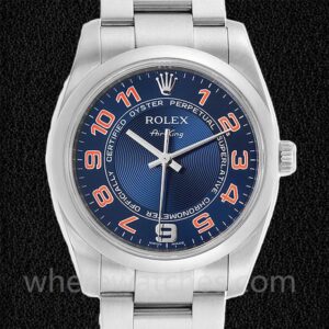 Rolex Air-king 36mm Pour des hommes 114200BLAO Bracelet Huître Cadran bleu