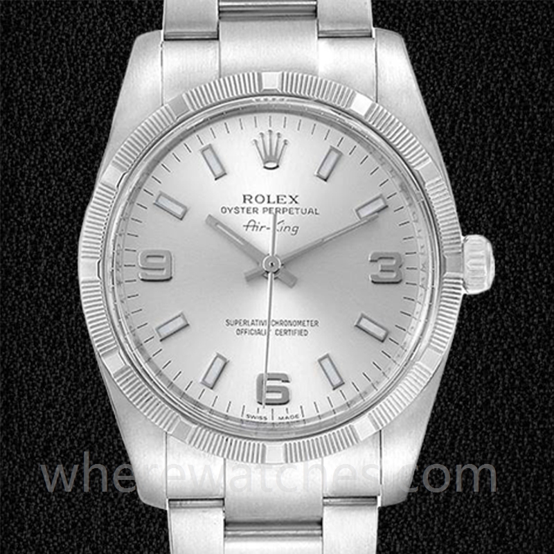 Rolex Air-king 114210SSO Pour des hommes 36mm Bracelet Huître Argenté