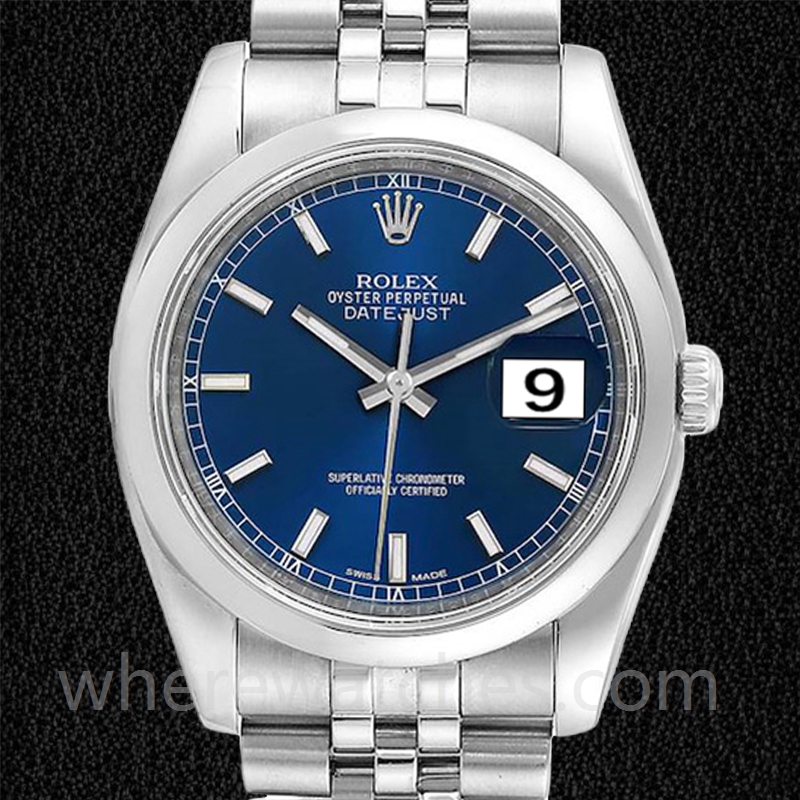 Rolex Datejust Pour des hommes 116200BLSJ 36mm Argenté
