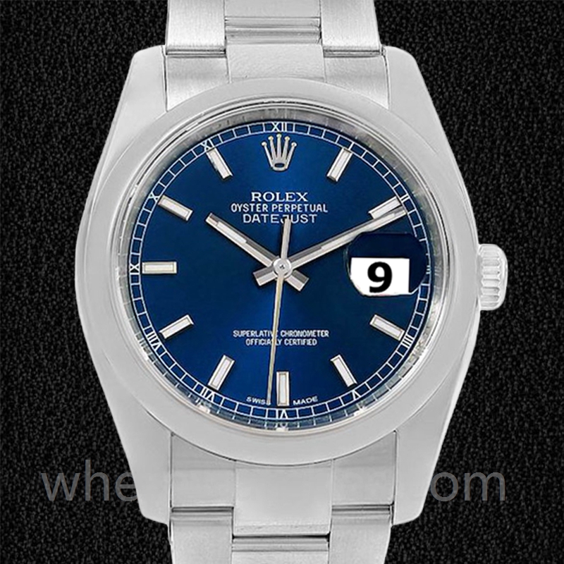 Rolex Datejust Pour des hommes 36mm 116200BLSO Argenté Bracelet Huître