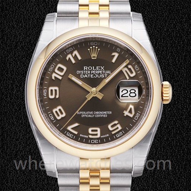 Rolex Datejust 36mm Pour des hommes 116203BRAJ Regardez Automatique